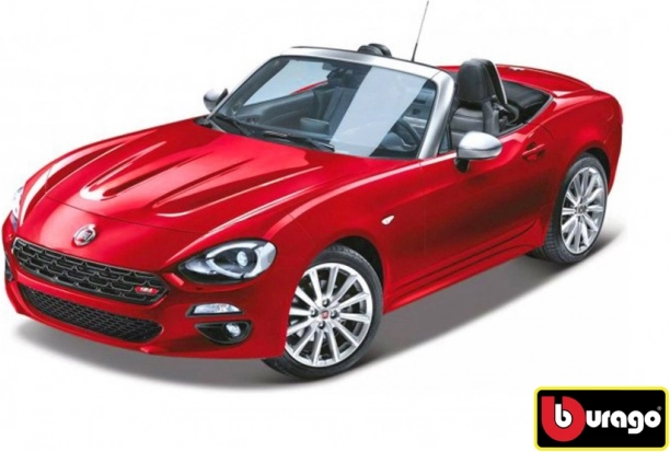 Bburago Fiat 124 Spider červená 1:24 model