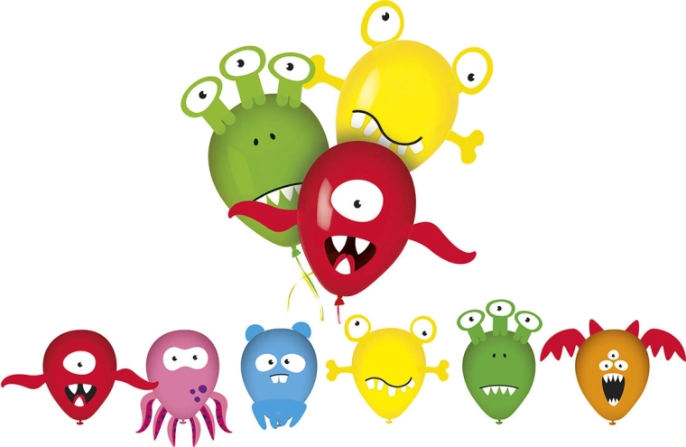 Balonky s obrázky MY PARTY Monsters, 6 ks