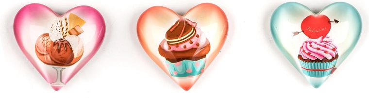 Magnetky Hearts – sada 3 ozdobných magnetů na lednici