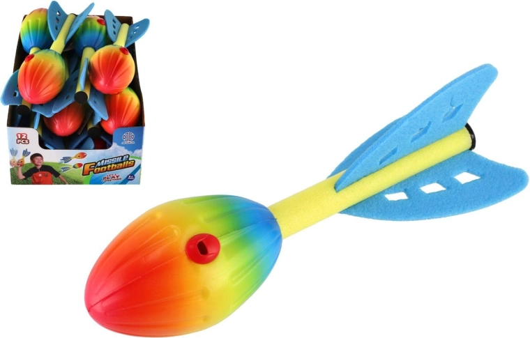 Pěnová pískající házecí raketa 25 cm