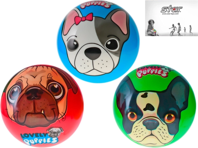 Míč se štěňátky 11 cm pro děti od 10 měsíců