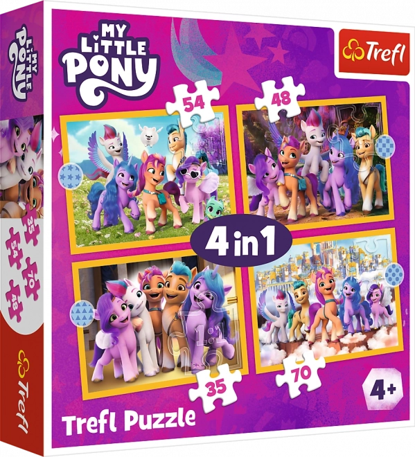 Puzzle 4 v 1 – Poznej poníky MY LITTLE PONY Trefl