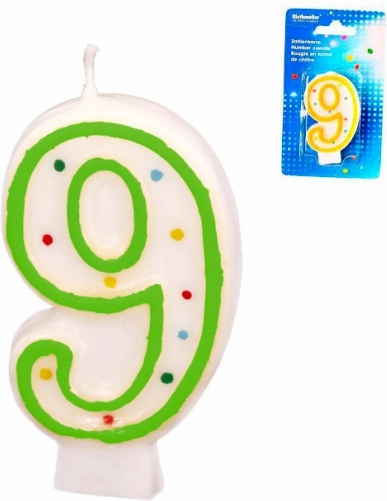 Dortová svíčka číslice 9