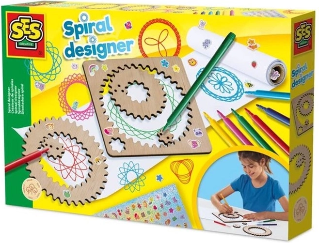 SES Creative spiral designer – dřevěná sada na kreslení spirál