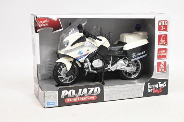 Policejní motorka s třecím pohonem se světlem a zvukem
