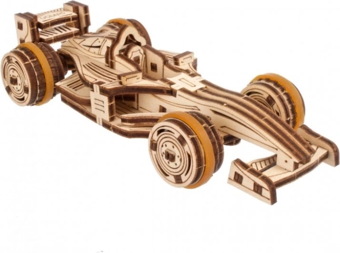 Ugears Compact racer – 3D dřevěné mechanické puzzle formule