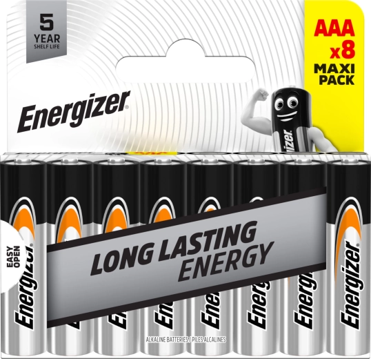 Energizer alkalické baterie AAA, 8 ks