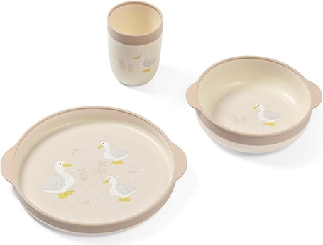 Babyono dětská jídelní sada Farmer, talíř, miska a kelímek, 12m+