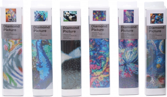 Kreativní set diamond painting 30 × 40 cm – mix motivů