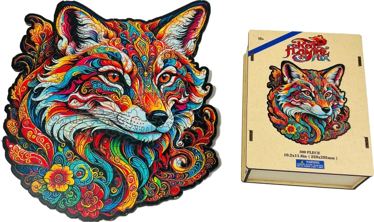 Dřevěné puzzle ohnivá liška - 1 kus