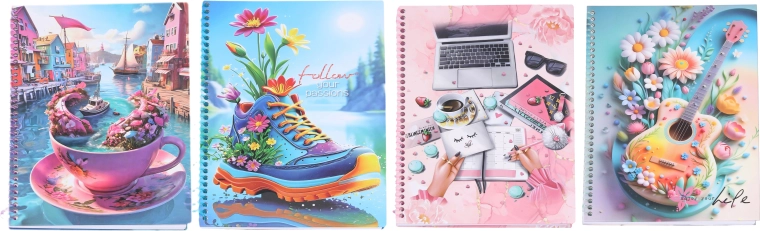 Spirálový linkovaný notes Fantazie 21 × 29 cm - 1 kus