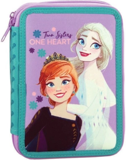 Dvoupatrový školní penál Frozen Elsa a Anna, plně vybavený
