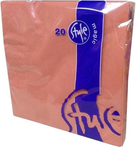 Papírové ubrousky terakota 33 × 33 cm, 2 vrstvy, 20 ks