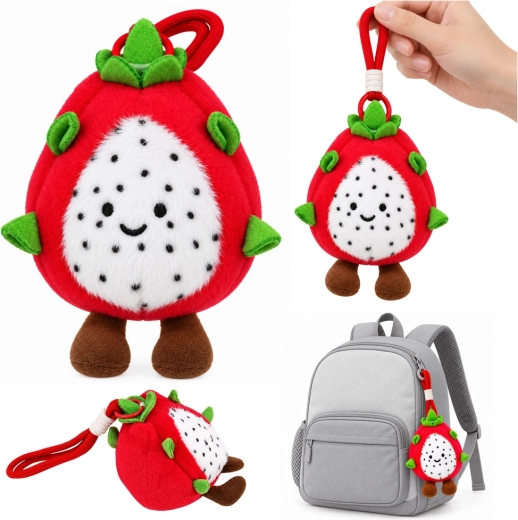 Plyšový přívěsek dračí ovoce pitaya s karabinou 12 cm