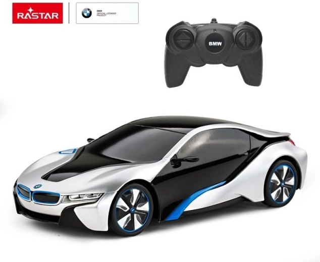 Rastar BMW i8 RC auto na dálkové ovládání 1:24 stříbrné