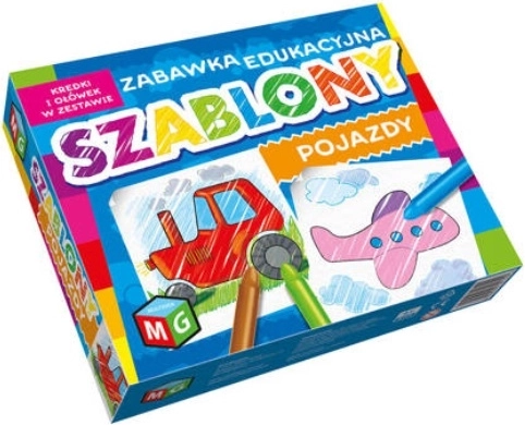 Multigra šablony vozidel s pastelkami