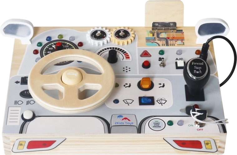 Interaktivní dřevěná activity deska Auto pro děti