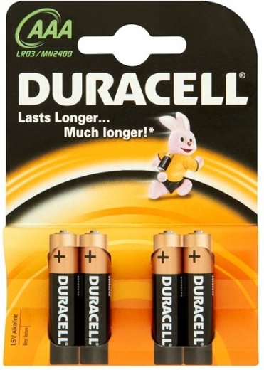 Mikrotužkové baterie AAA DURACELL Basic, 4 ks