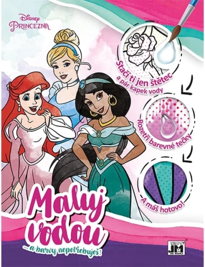 Maluj vodou A4 Disney Princezny – kouzelné omalovánky