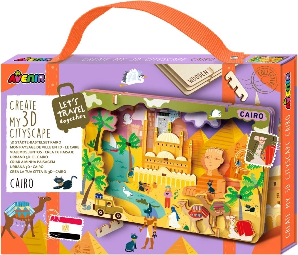 Dřevěné 3D puzzle městská panorama Káhiry AVENIR