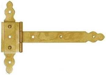 Ozdobný brankový závěs 250 × 215 × 35 mm, žlutě pozinkovaná ocel