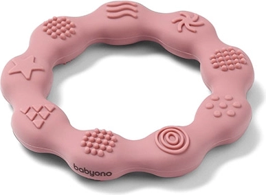 BabyOno silikonové kousátko kroužek – růžové