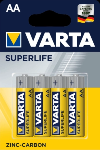 Varta Superlife AA zinkouhlíkové baterie 1,5 V, blister 4 ks