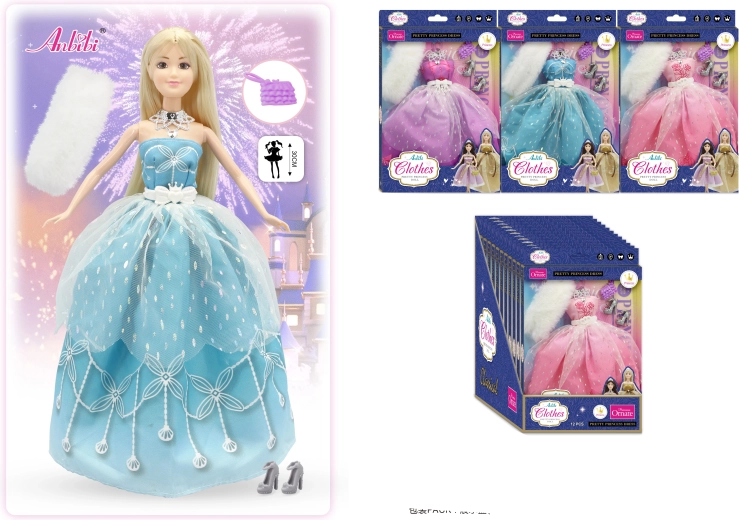 Klasické princeznovské šaty pro panenky 30 cm – více variant