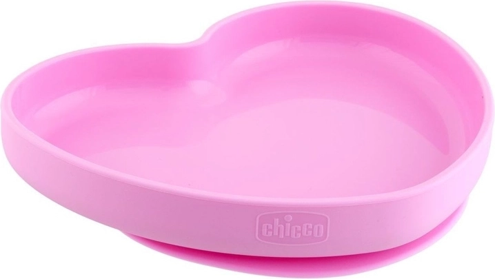 Chicco silikonový talíř srdíčko s přísavkou 9 m+