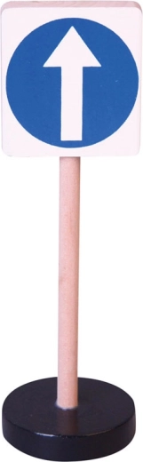 Dřevěná dopravní značka – přikázaná jízda rovně BABU