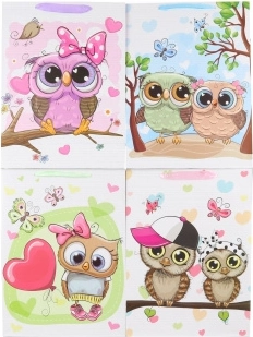 Dárková taška s motivem soviček 31 × 42 × 12 cm