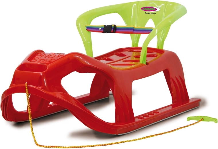 Snow Play dětské plastové sáňky Snow Star 90 cm červené s opěrkou
