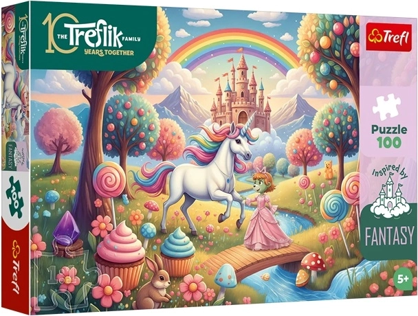 Puzzle Inspired By Fantasy jednorožec ve sladké fantazii 100 dílků