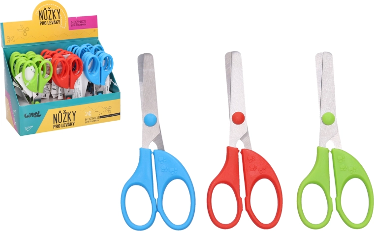 Barevné nůžky pro leváky 13 cm