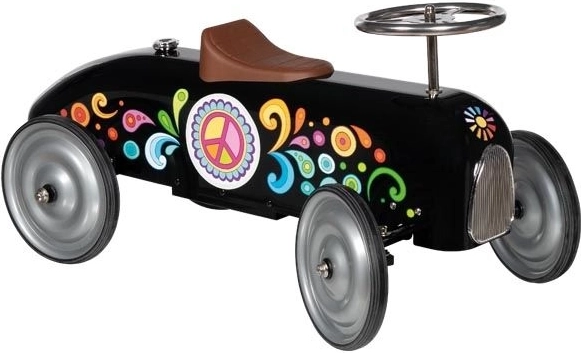 Závodní odrážedlo ve stylu 60. let, černé