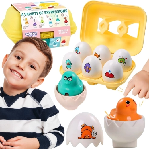 Woopie Montessori vkládačka s vajíčky a kuřátky - 6 ks