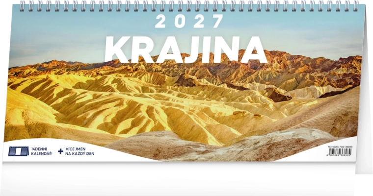Notique stolní kalendář Krajina 2027 (14denní) 33 × 14,5 cm