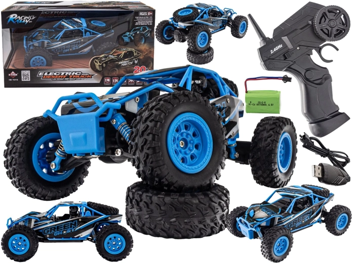 Rádiem ovládaný desert truck 4WD 2,4 GHz 1:24 modrý - 1 kus