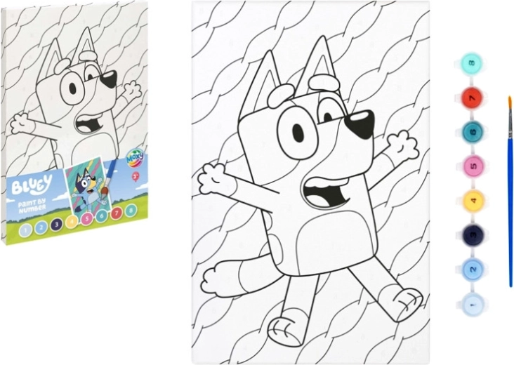 Malování podle čísel na plátně Bluey 29,7 × 19,5 cm