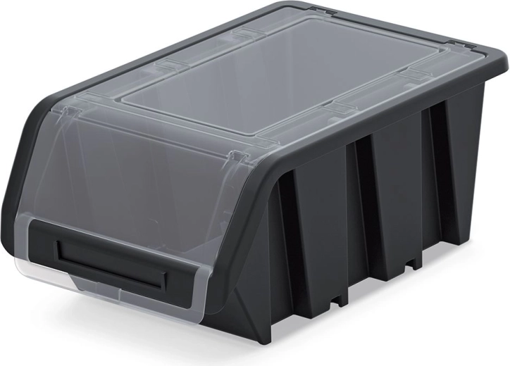 Plastový uzavíratelný úložný box TRUCK PLUS 195 × 120 × 90 mm, černý