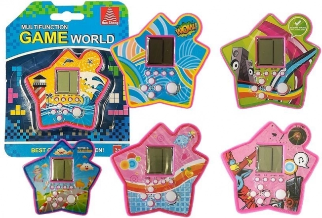 Kapesní elektronická hra tetris – růžová hvězda