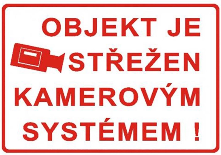 Výstražná tabulka – objekt střežen kamerovým systémem A4 plast