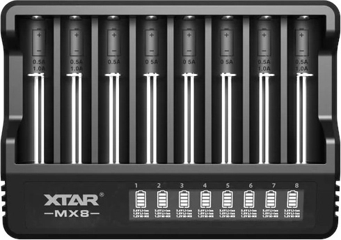 XTAR mx8 nabíječka akumulátorů li-ion a ni-mh