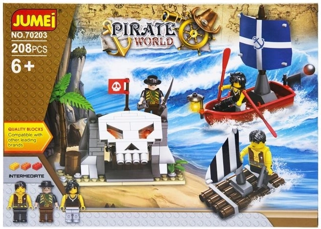 Stavebnice Jumei Pirate world piráti 208 dílků (30 × 21 cm) - 1 kus