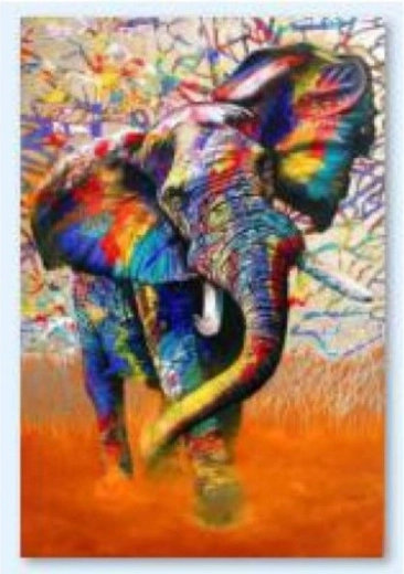 Haft diamentowy (diamond painting) slon v barvě 30 × 40 cm - 1 kus