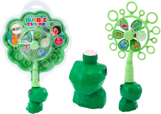 Bublifuk s větrníčkem dinosaurus se zelenou miskou