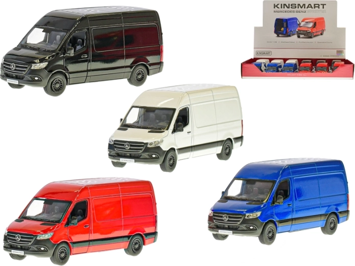 Kinsmart Mercedes‑Benz Sprinter kovový model 1:48 s otevíracími dveřmi