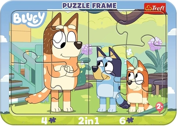 Rámkové dětské puzzle Bluey a Bingo
