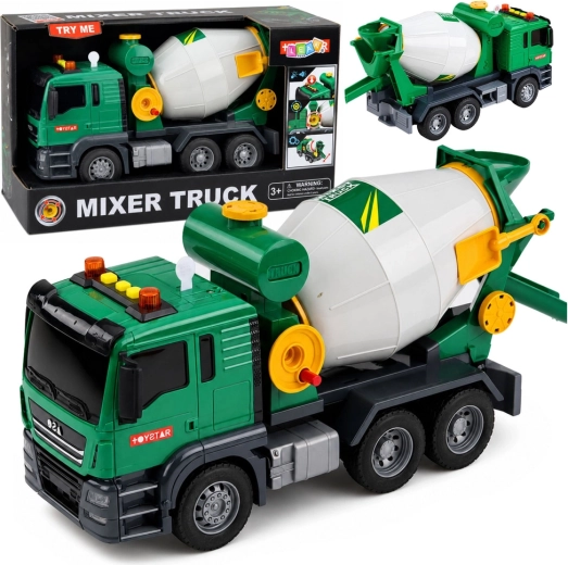 Betonářský mixér Mixer Truck se světly a zvuky, zelený