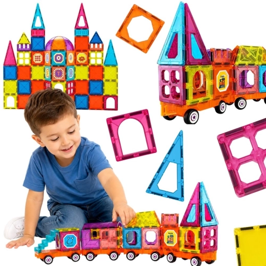 Woopie magnetická stavebnice 3D vláček 71 dílků